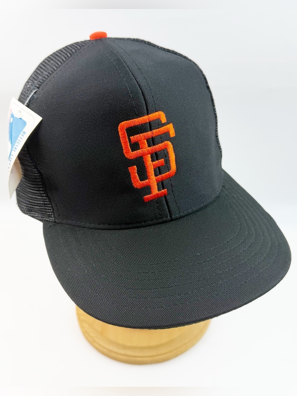 Vtg San Francisco SF Giants UI Inc Mesh Trucker Snapback Hat Cap MLB Black NWT